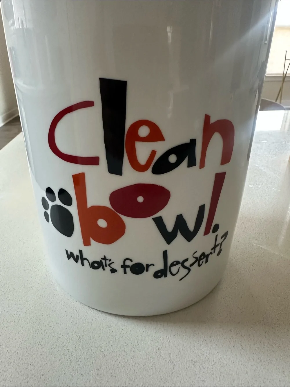 crate & barrel Ceramic Dog Treat Jar